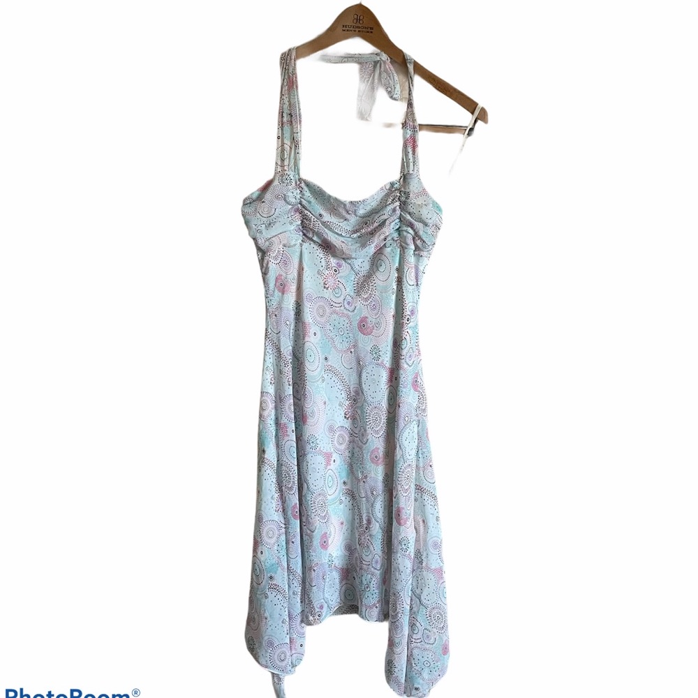 Charlotte Russe Y2K patterned halter midi dress size medium Medium